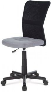 Kancelářská židle, šedá mesh, plastový kříž, síťovina černá KA-2325 GREY